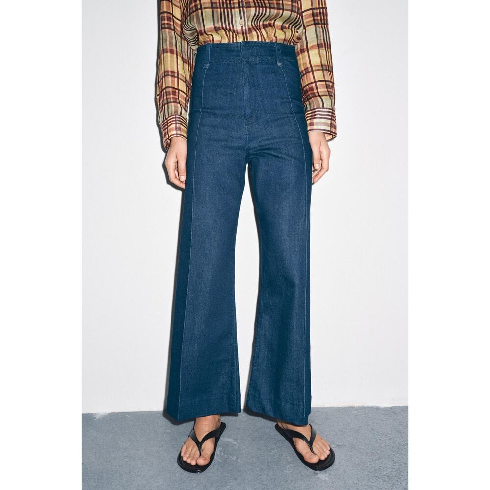 ZARA ZW Collection High Waist Wide Leg Jeans in Size 42 EU / 10 US $60